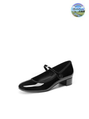 Mary Jane Low Heel Dress Pumps with Arch Support & Ankle Strap